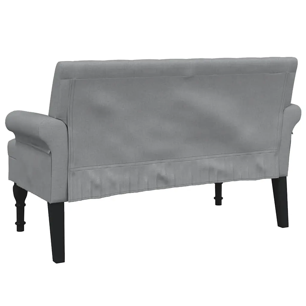 Grey Fabric Bench with Backrest