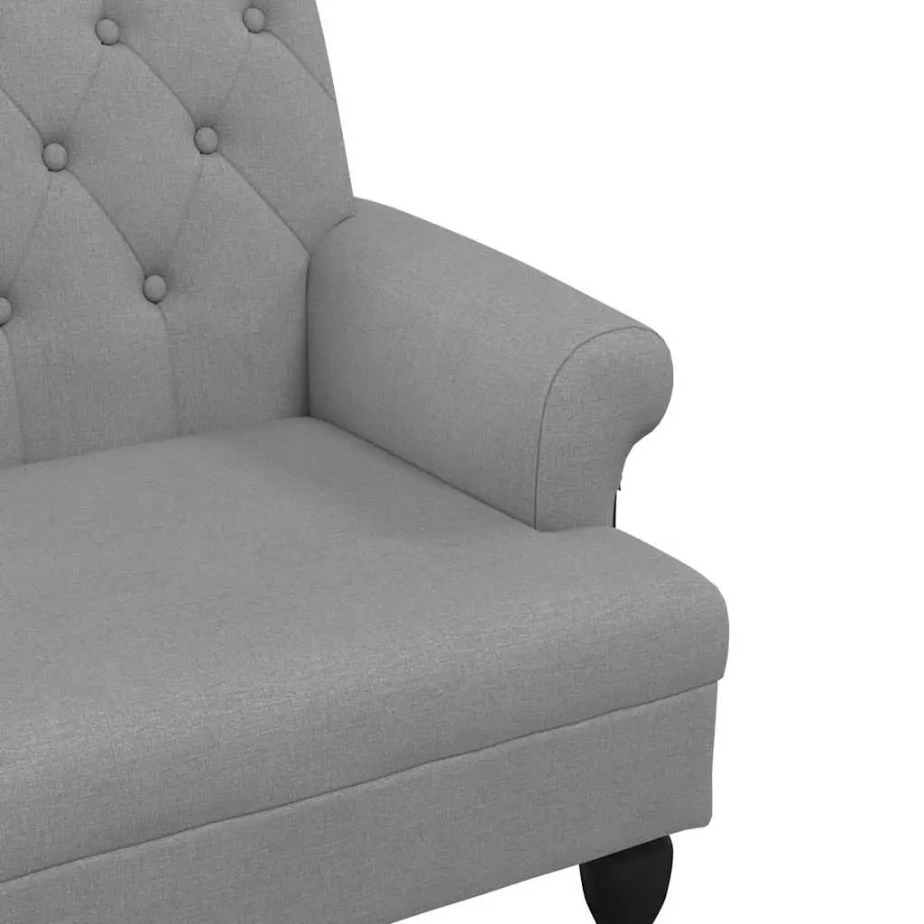 Grey Fabric Bench with Backrest