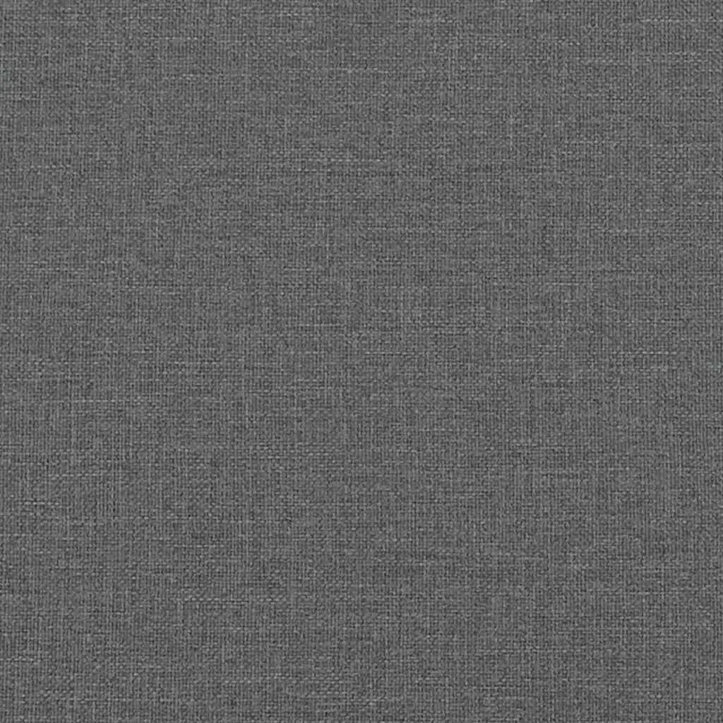 Grey Fabric Padded Seat Bench with Backrest Armrests Button Tufts Wooden Feet 120x62x75.5cm