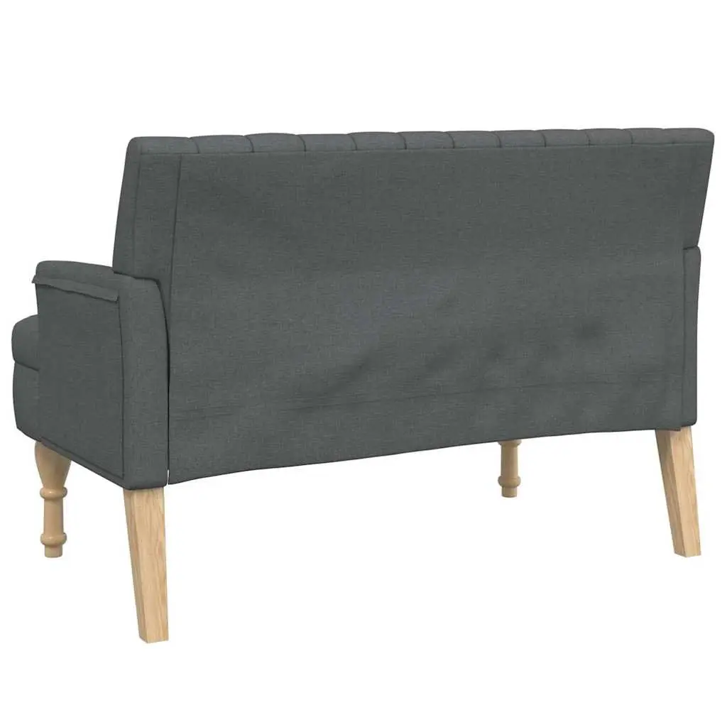 Grey Fabric Padded Bench with Cushions