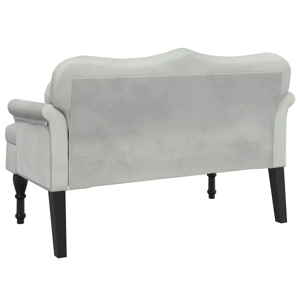 Bench with Cushions Light Grey Velvet Seating Elegant Home Office Furniture