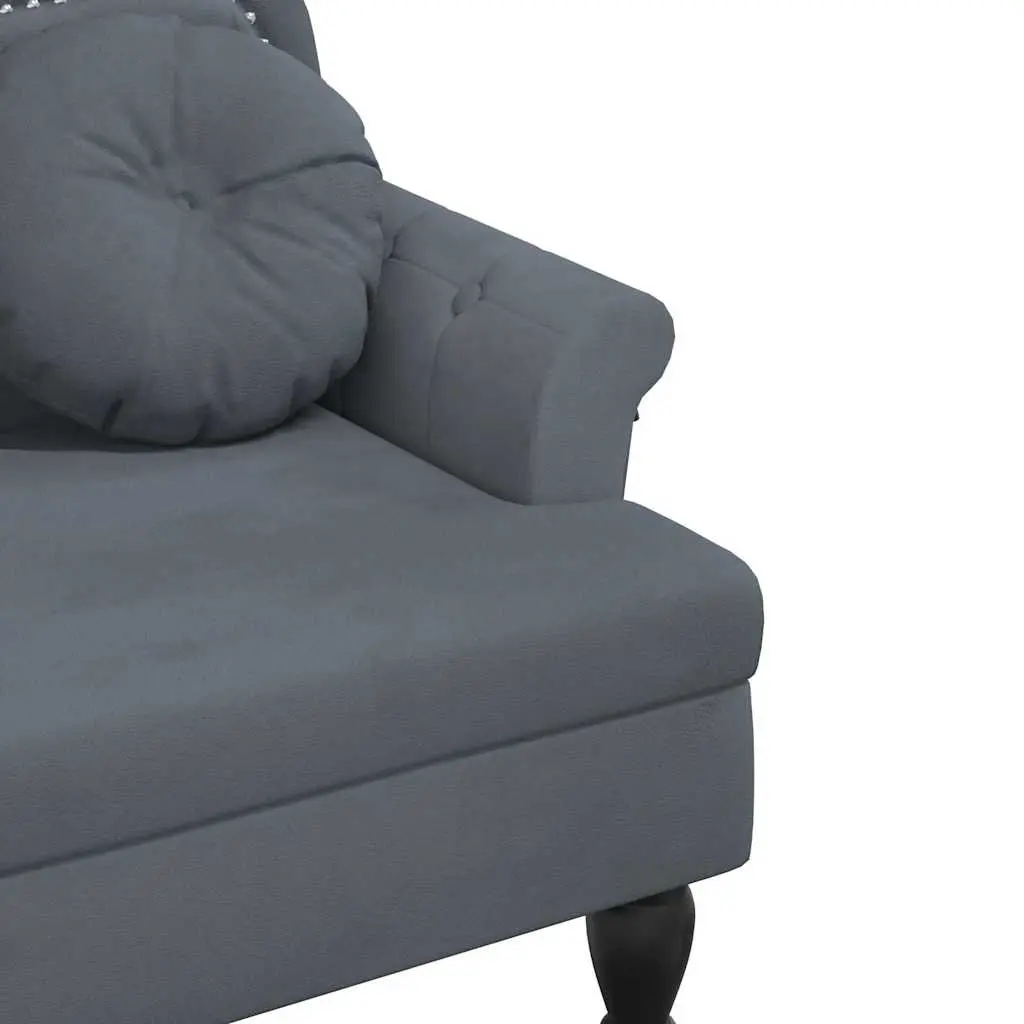 Grey Velvet Bench with Cushions