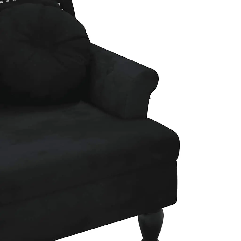 Black Velvet Bench with Cushions