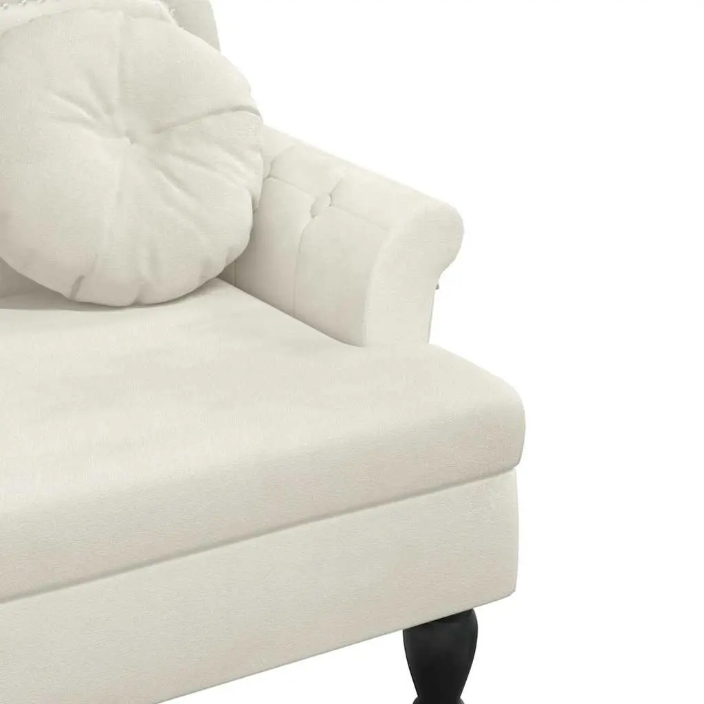 Cream Velvet Bench with Cushions