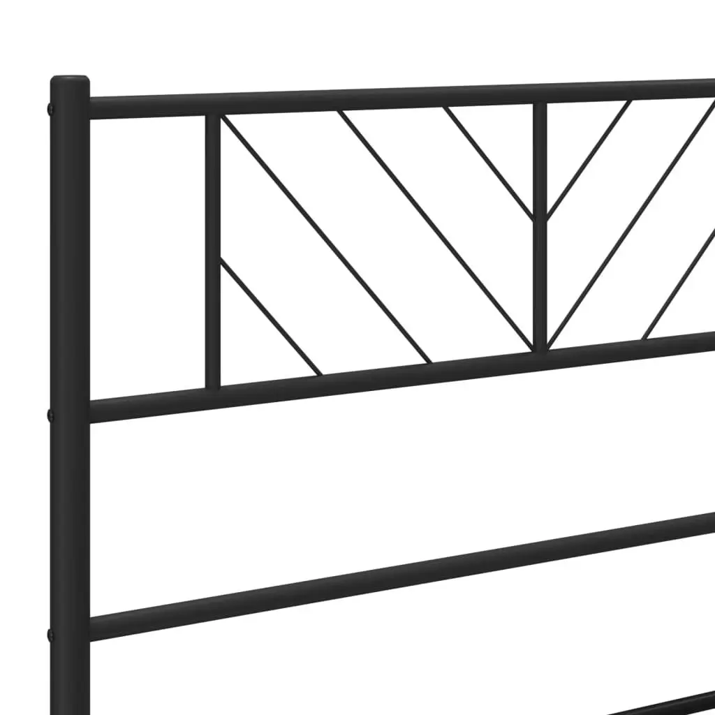 King Metal Bed Frame with Black Headboard 183x203cm