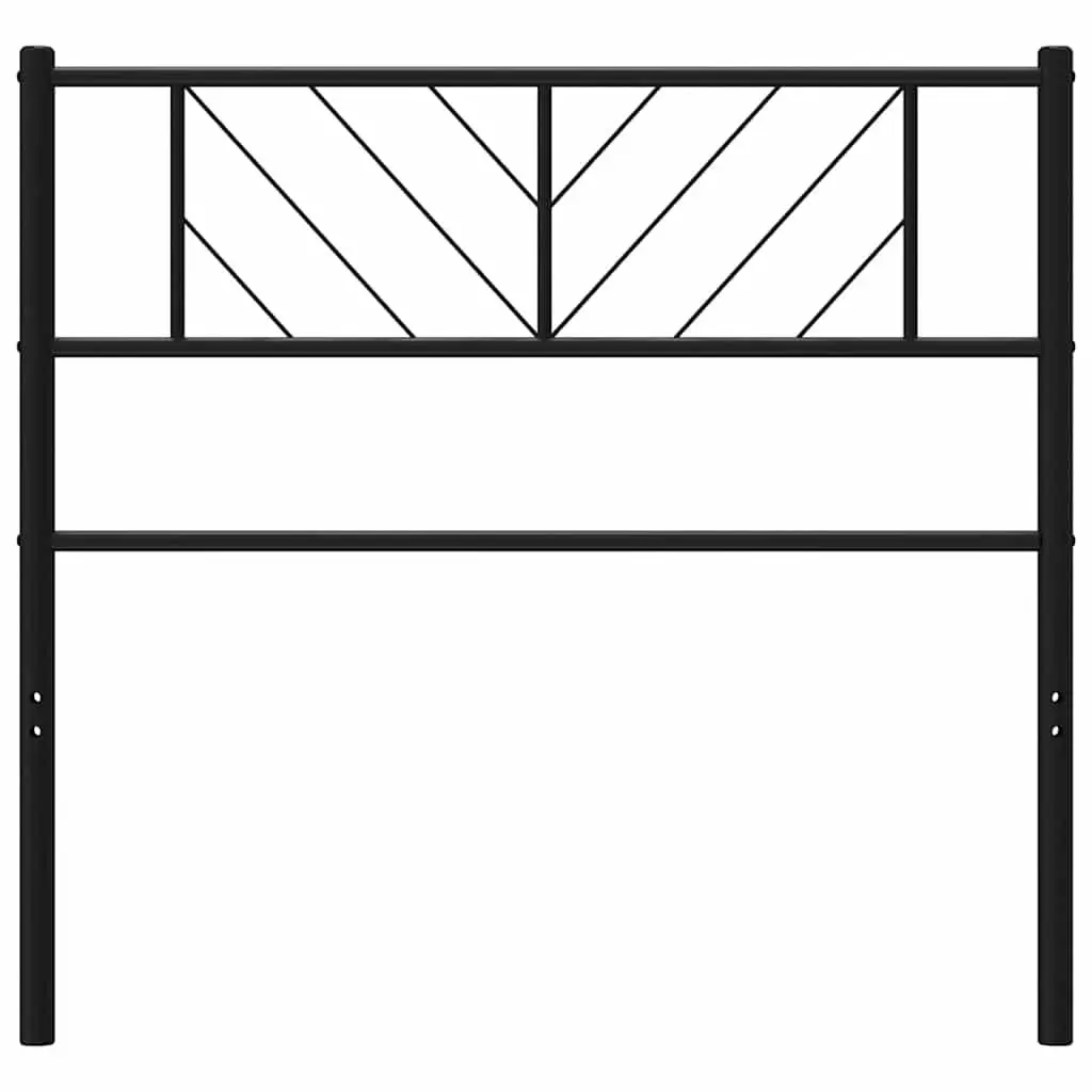 Metal Headboard Black 107cm Powder-coated Steel Bed Frame Header