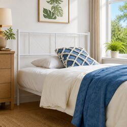 White Metal Headboard 107 cm for Elegant Bedrooms