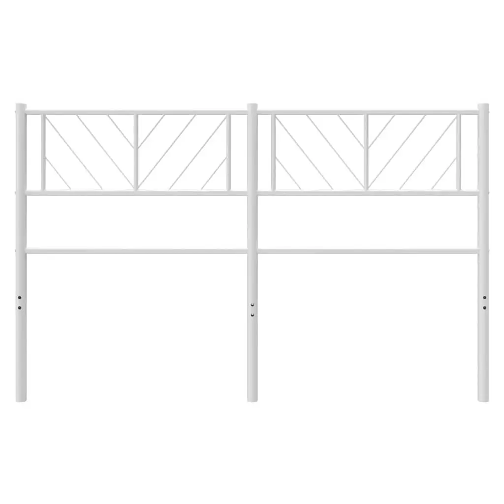 Metal Headboard White 135cm Powder-coated Steel Bed Frame Bedroom Furniture Sturdy