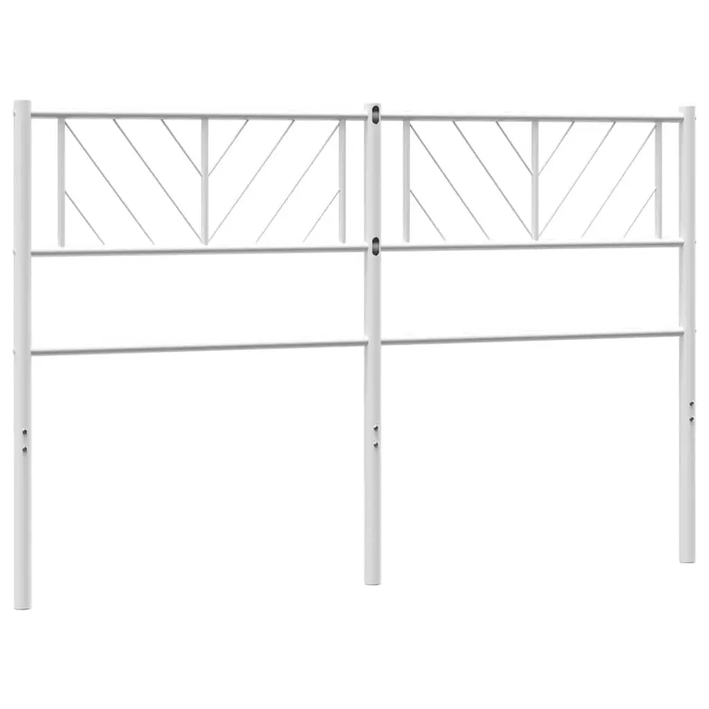 Metal Headboard White 135cm Powder-coated Steel Bed Frame Bedroom Furniture Sturdy