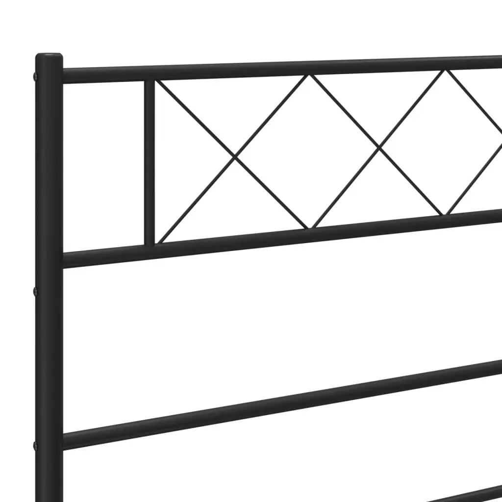 Black Metal Bed Frame King Single 107x203cm with Footboard