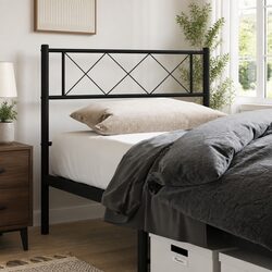 Black Metal Headboard for 107cm Bed Frame