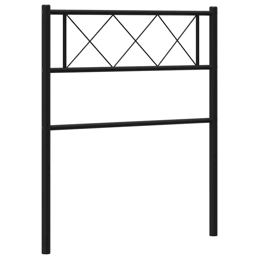 Black Metal Headboard 107cm Powder Coated Steel Bedroom Furniture