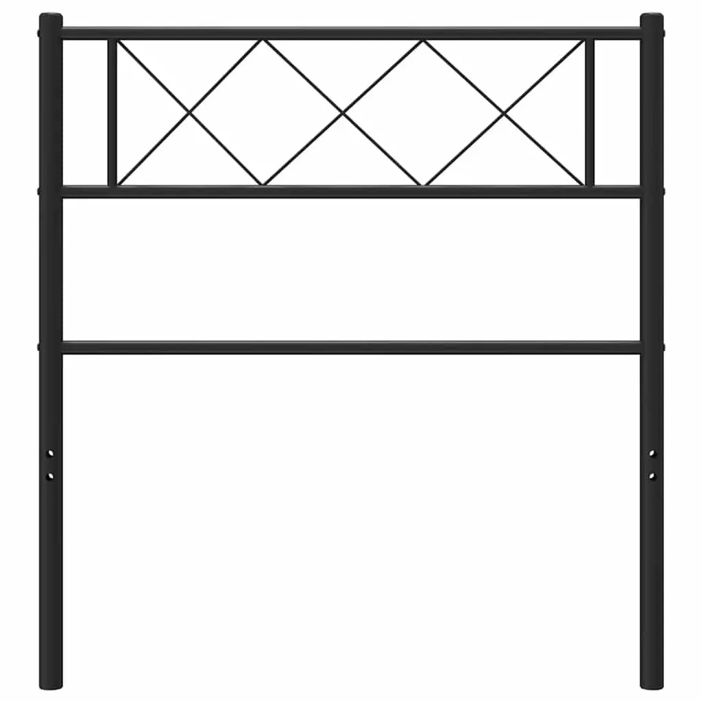 Black Metal Headboard 107cm Powder Coated Steel Bedroom Furniture
