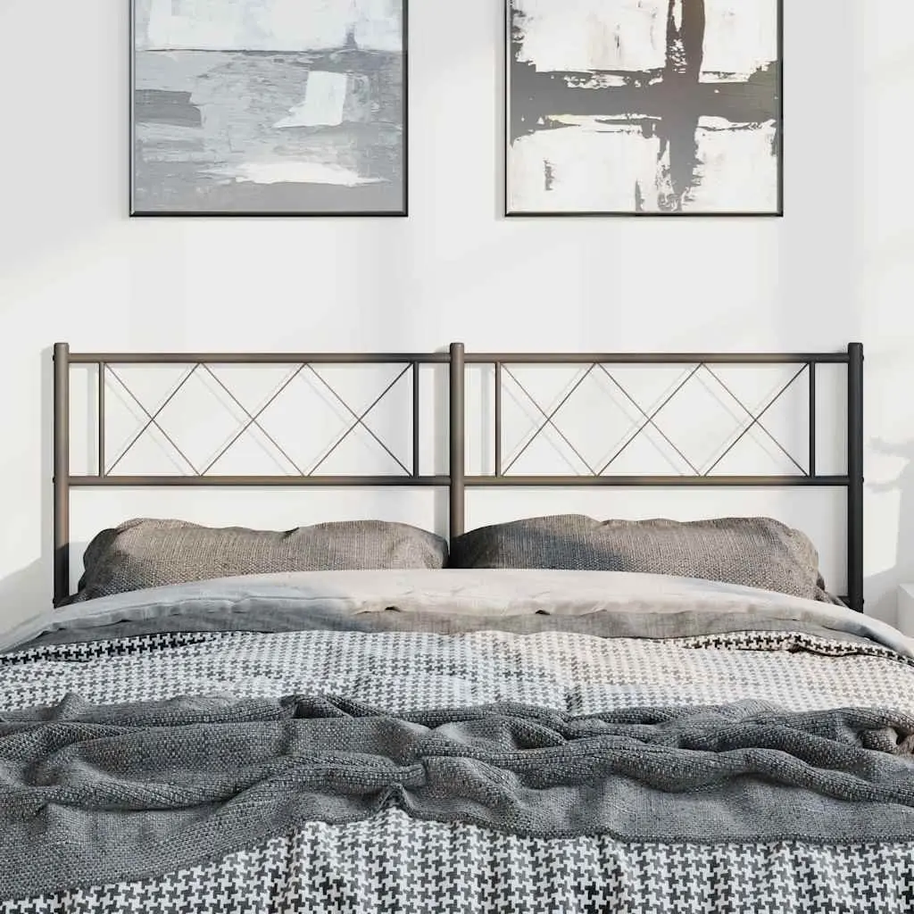 Metal Headboard Black 135cm Powder Coated Steel
