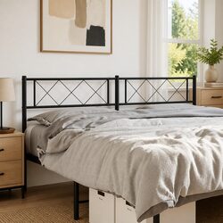 Elegant Black Metal Headboard for 150 cm Bed Frame