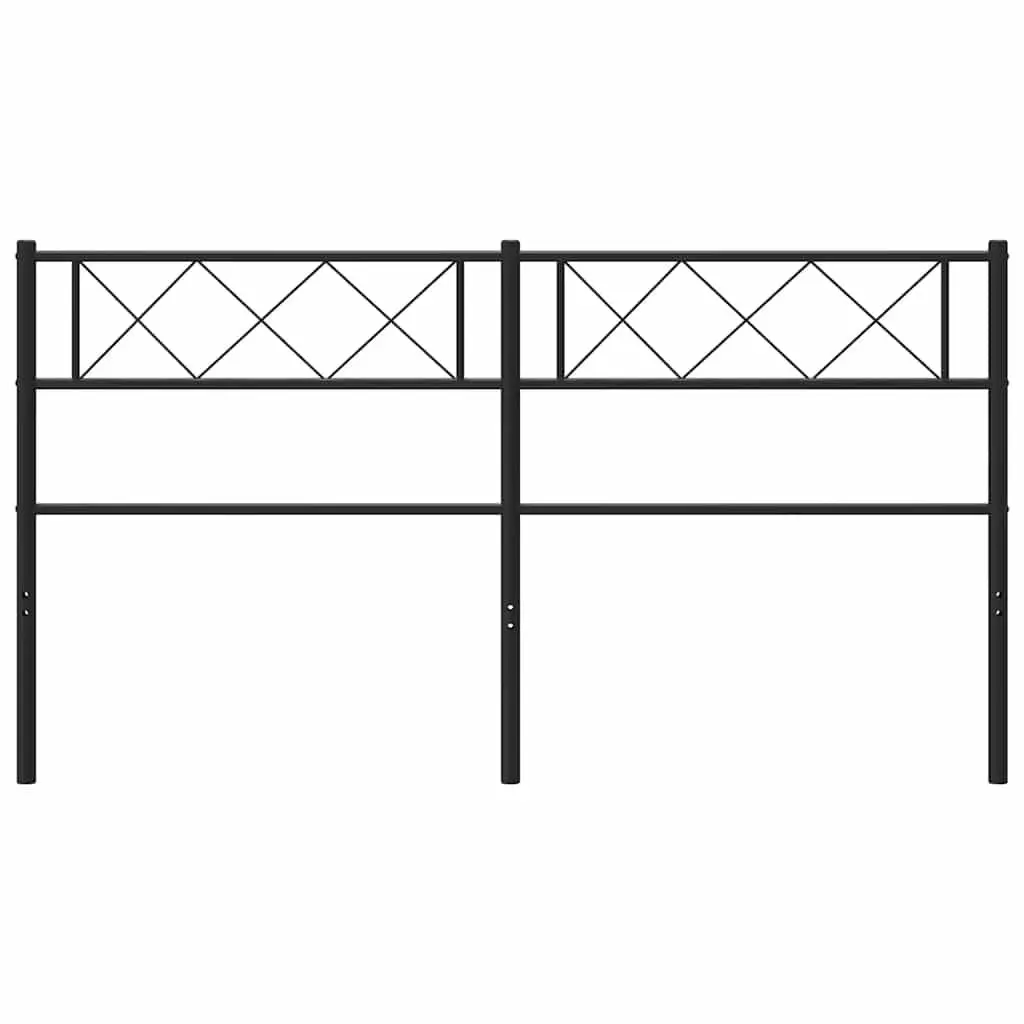 Steel Bed Headboard Black 150cm Powder Coated Bedroom Furniture