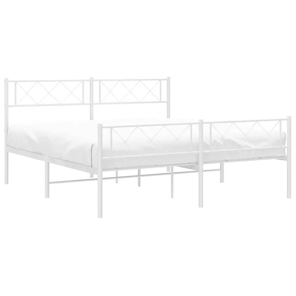 White Metal Bed Frame 135x190cm