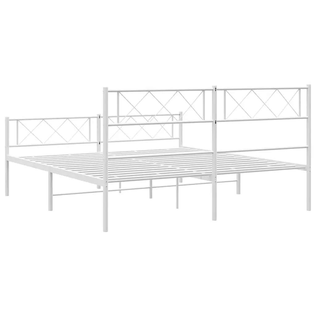 White Metal Bed Frame 135x190cm