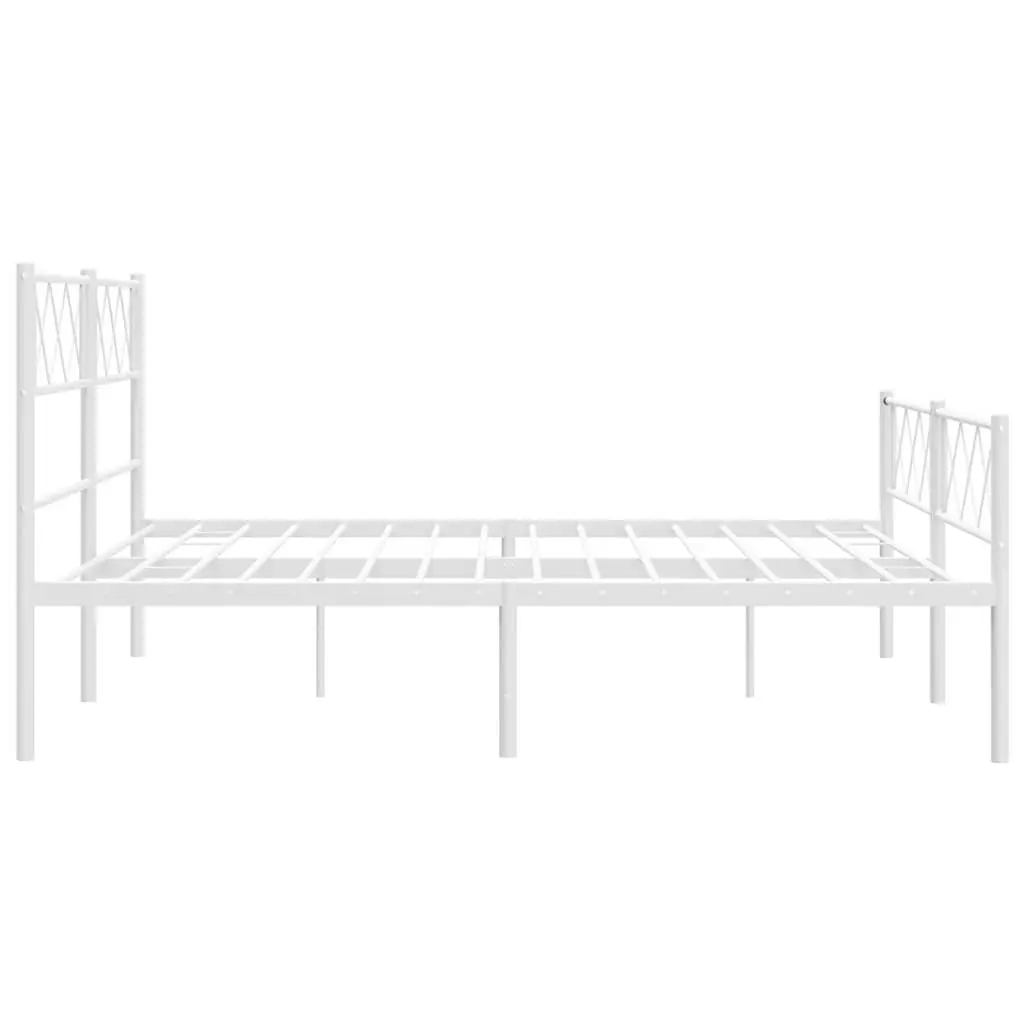 White Metal Bed Frame 135x190cm