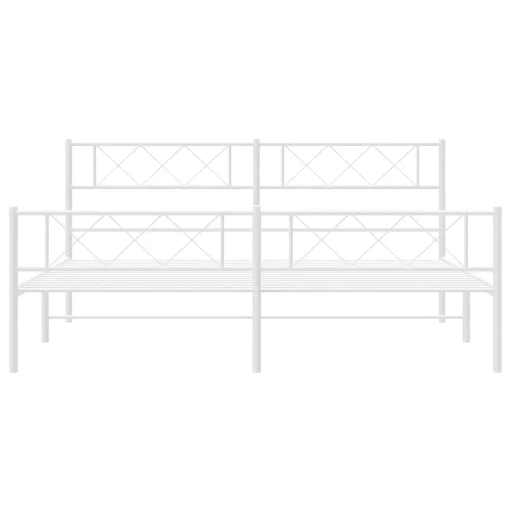 King Size Metal Bed Frame with Footboard and Headboard