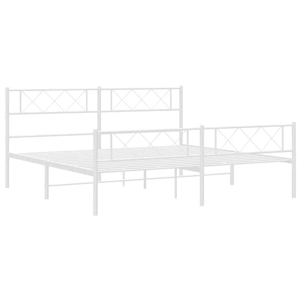 King Size Metal Bed Frame with Footboard and Headboard