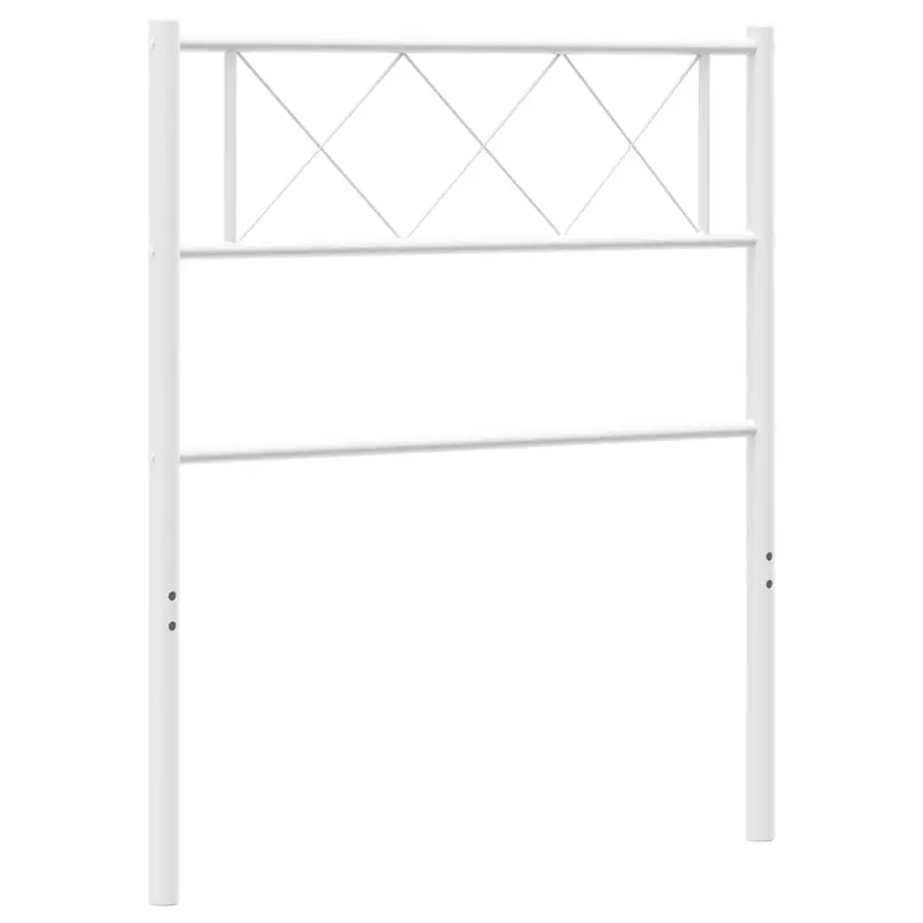 Metal Headboard White 107 cm Powder-coated Steel Bedroom Bed Frame Header