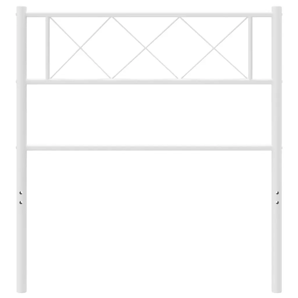 Metal Headboard White 107 cm Powder-coated Steel Bedroom Bed Frame Header