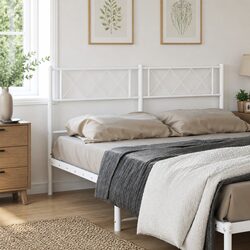 White Metal Headboard 135 cm for Cozy Bedrooms