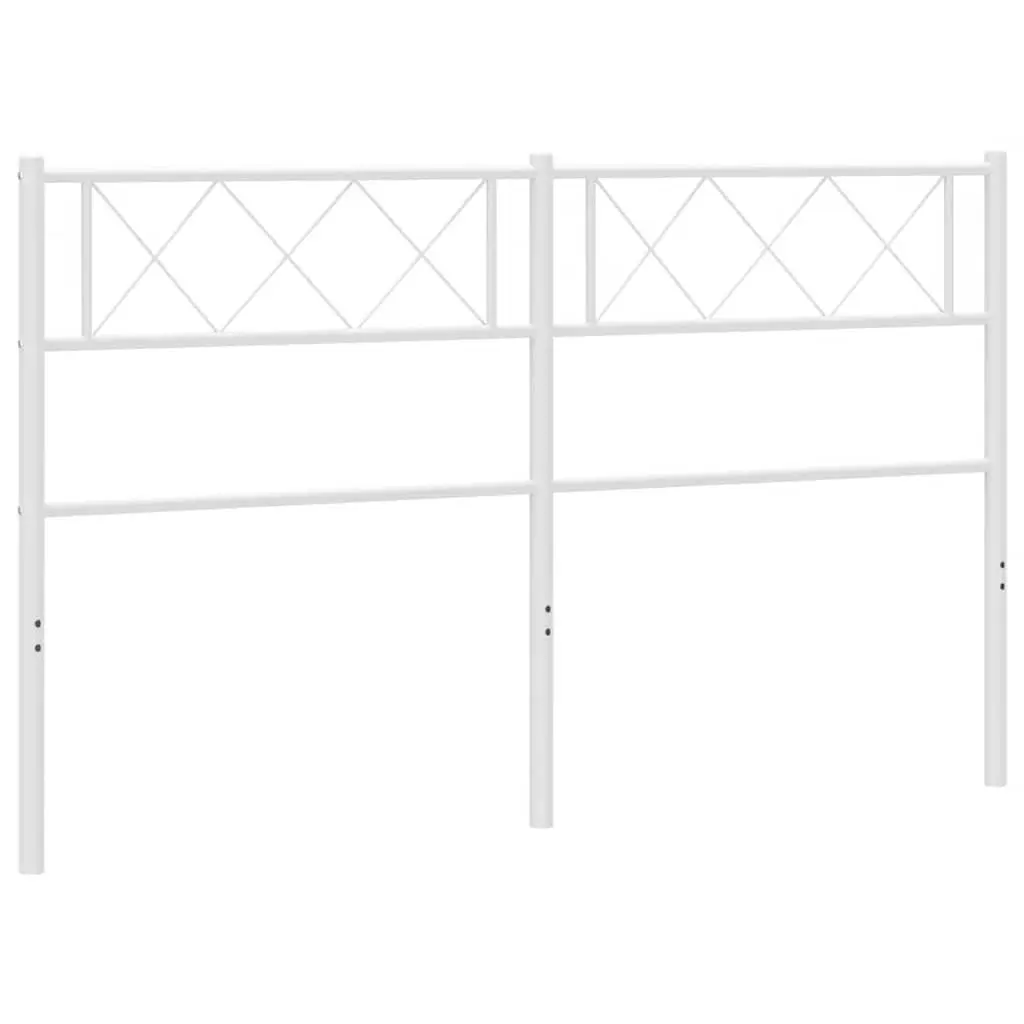 Metal Headboard White 135cm Powder-Coated Steel