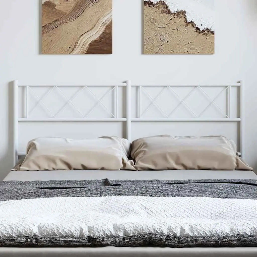 Metal Headboard White 135cm Powder-Coated Steel