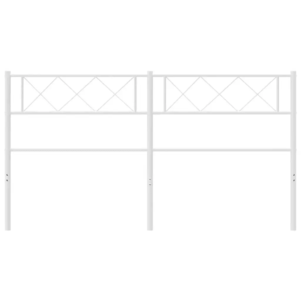 Metal Headboard White 135cm Powder-Coated Steel