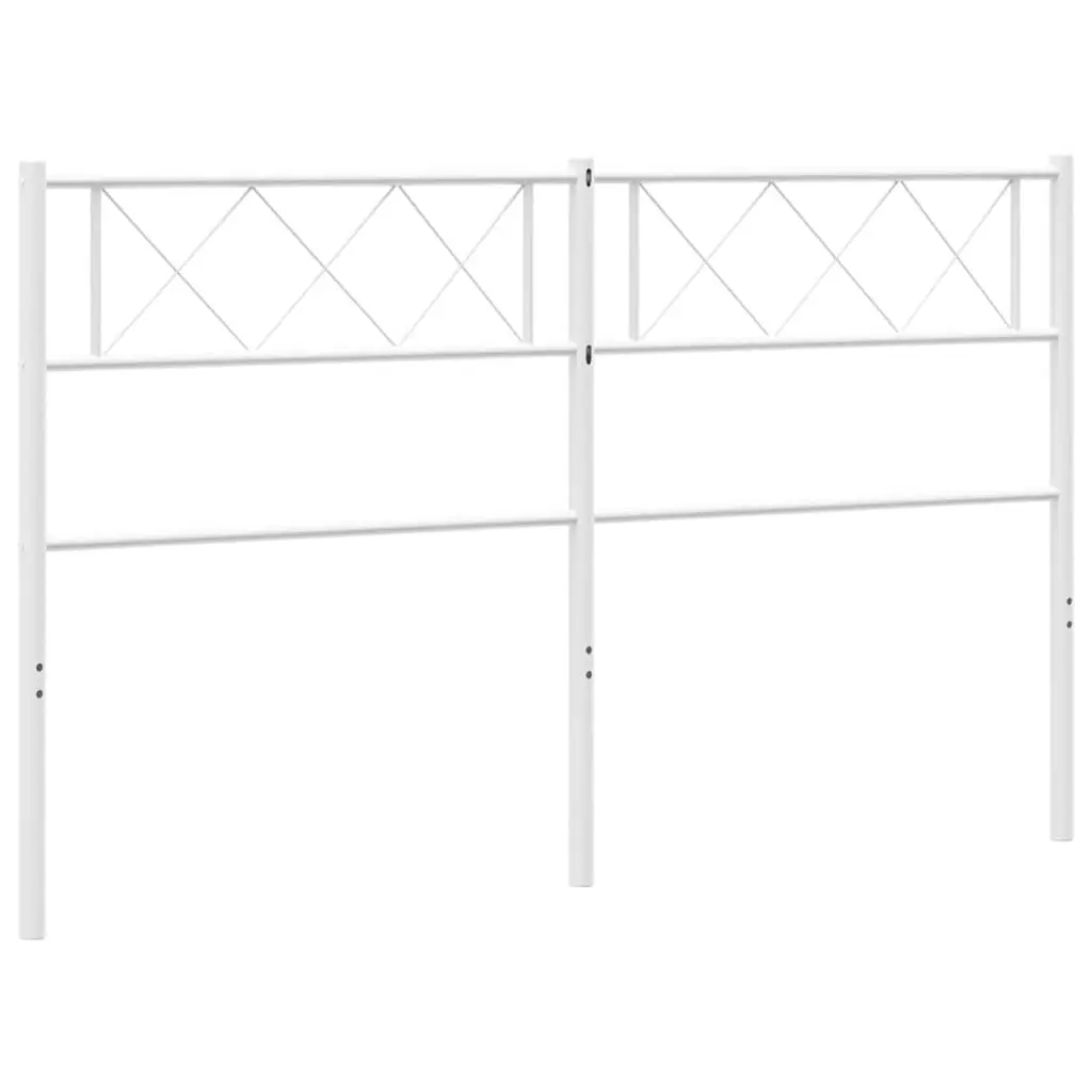 Metal Headboard White 135cm Powder-Coated Steel