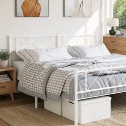 White Metal Headboard 180cm for Elegant Bedroom Style