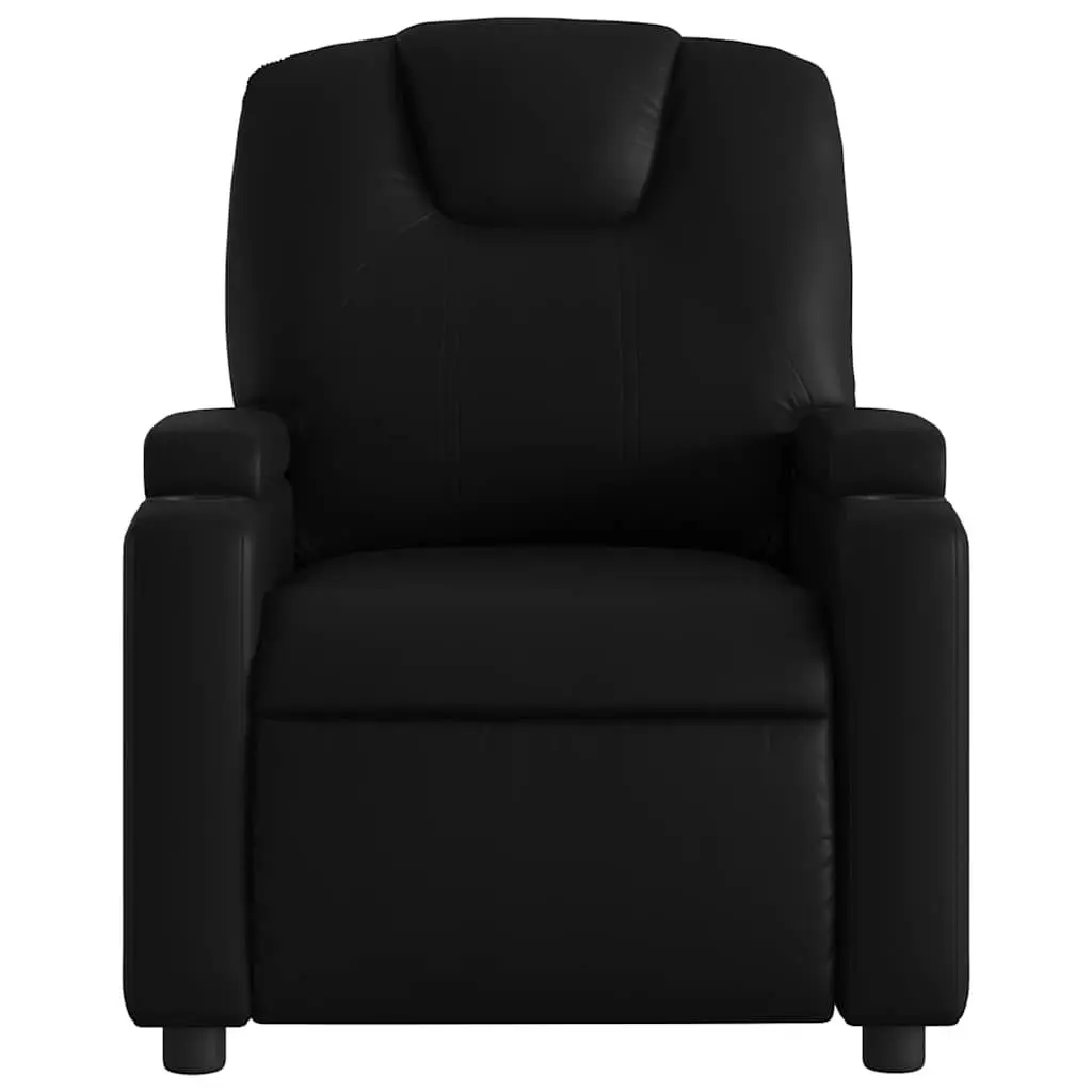 Recliner Armchair Manual Reclining Black Faux Leather Lounge Chair