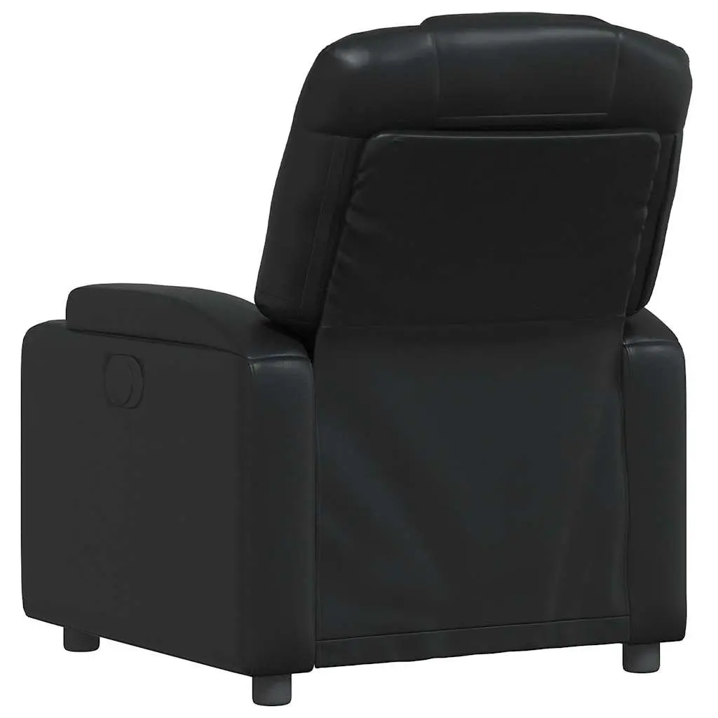 Recliner Armchair Manual Reclining Black Faux Leather Lounge Chair