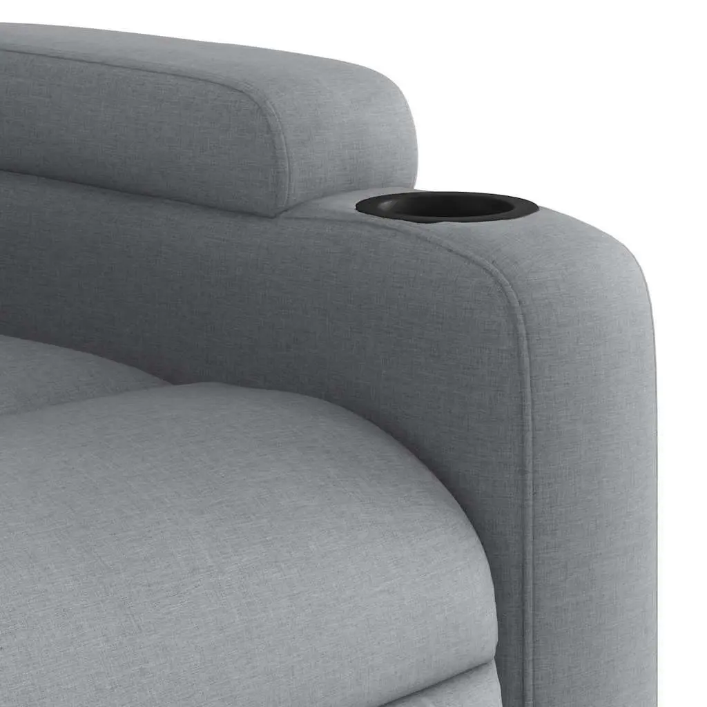 Recliner Chair Manual Reclining Armchair Grey Fabric Upholstery