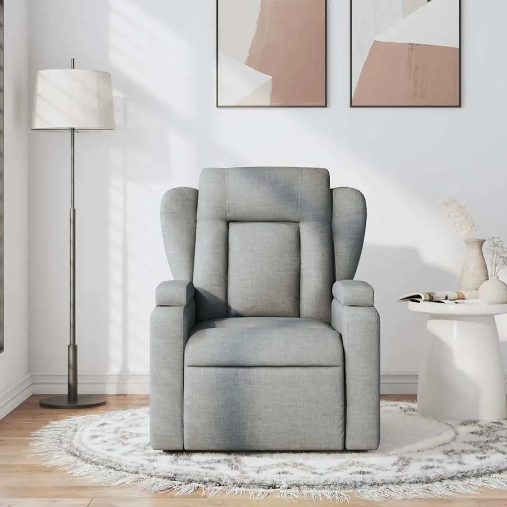 Grey Fabric Massage Recliner Chair with Footrest