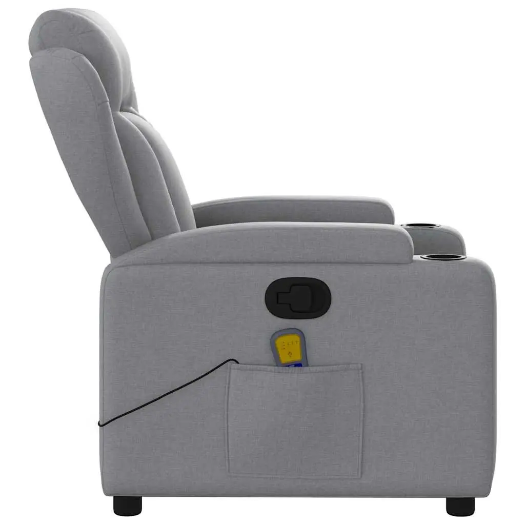 Grey Fabric Massage Recliner Chair with Footrest