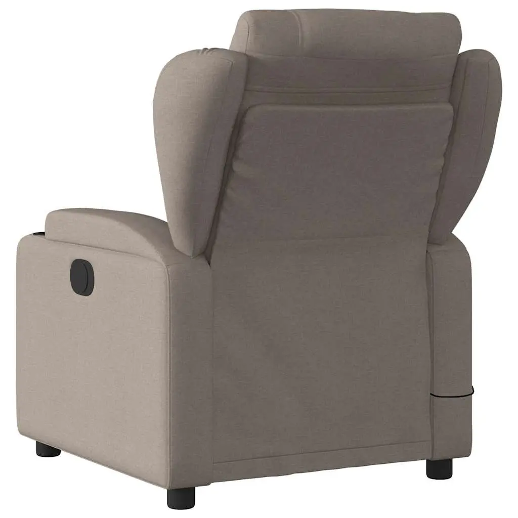 Massage Recliner Chair Manual Recline Taupe Fabric Vibration Relaxation Furniture