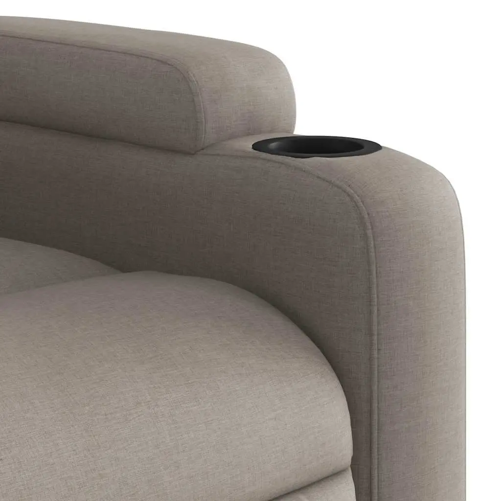 Massage Recliner Chair Manual Recline Taupe Fabric Vibration Relaxation Furniture