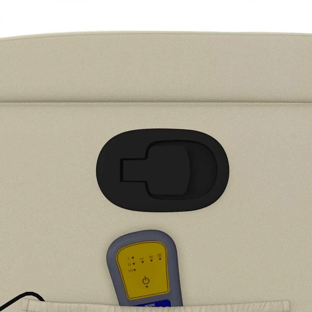 Massage Recliner Chair Cream Faux Leather Manual Recline Armchair Vibration
