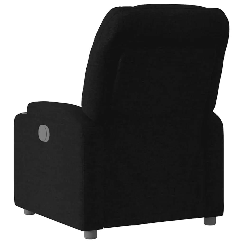 Recliner Armchair Manual Recline Black Fabric Lounge Chair with Cup Holders