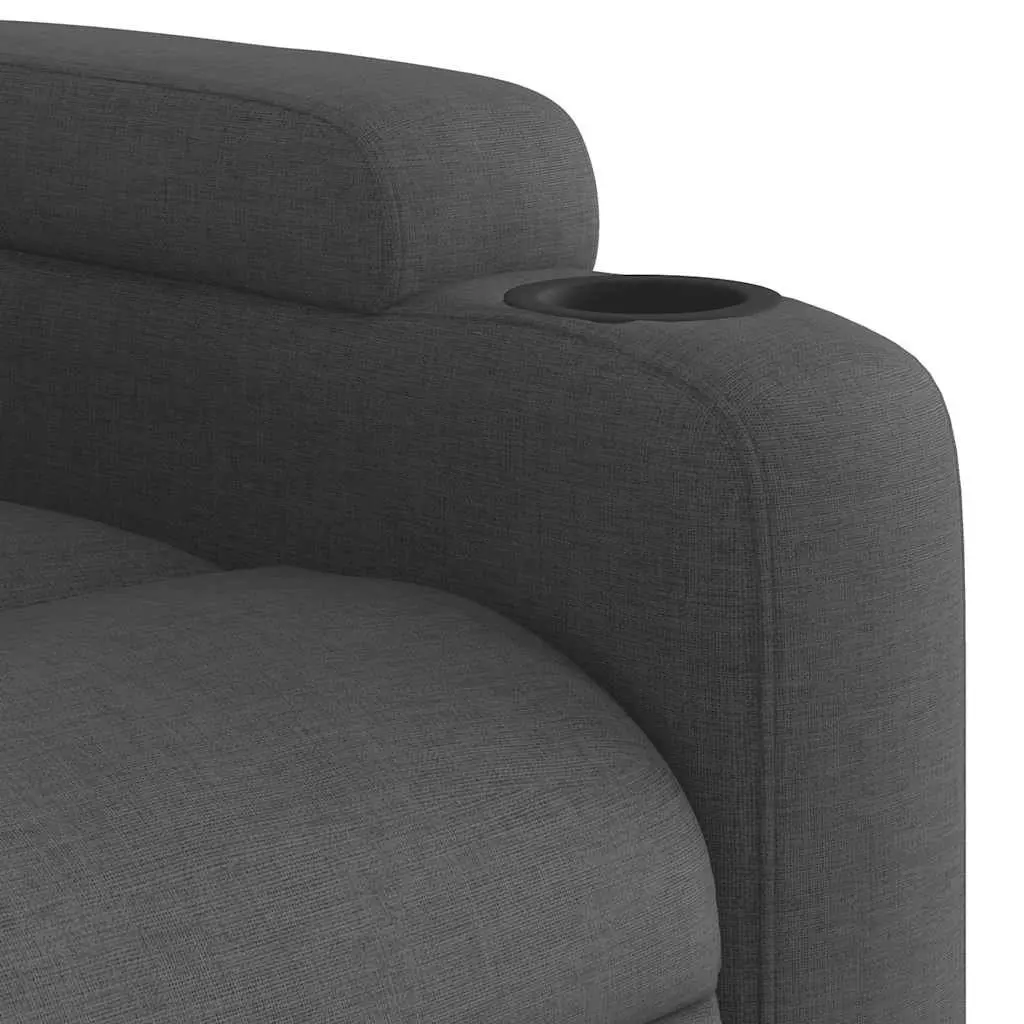 Grey Fabric Manual Recline Massage Armchair