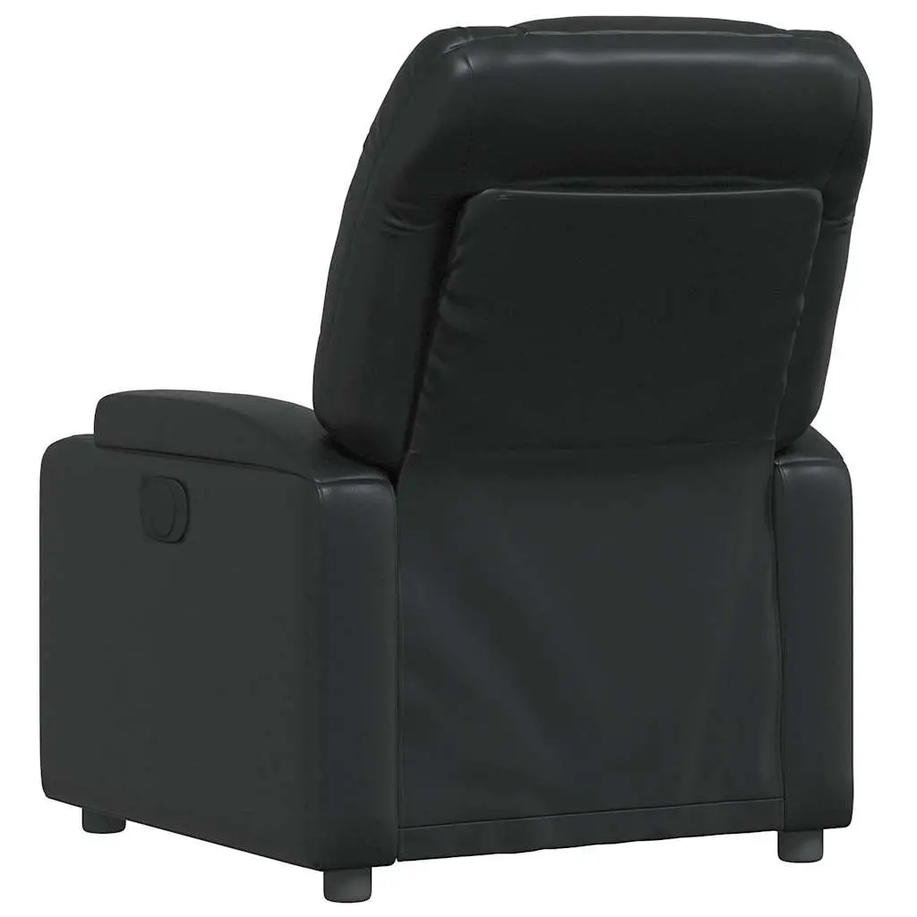 Recliner Chair Black Manual Reclining Armchair Lounge Seat with Cup Holders