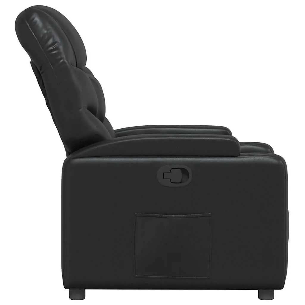 Recliner Chair Black Manual Reclining Armchair Lounge Seat with Cup Holders