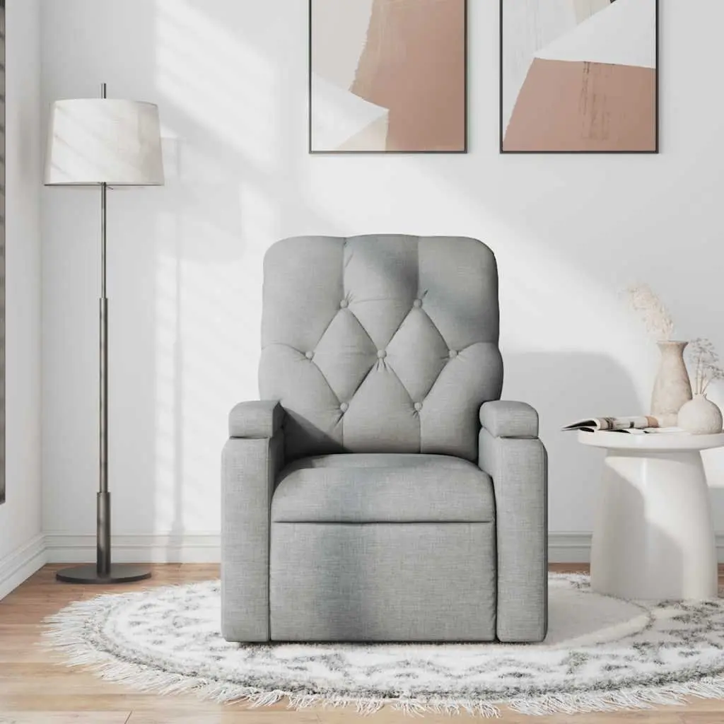 Grey Fabric Massage Recliner Chair with Footrest