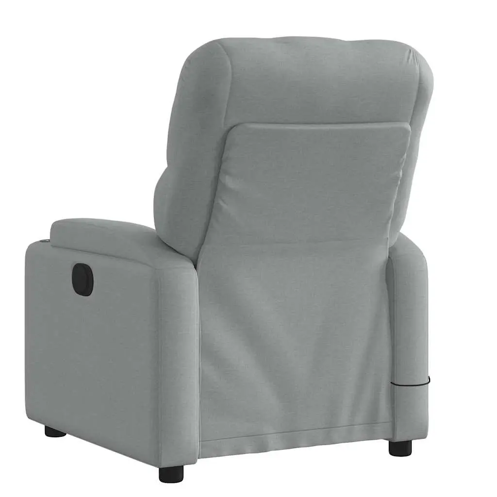 Grey Fabric Massage Recliner Chair with Footrest