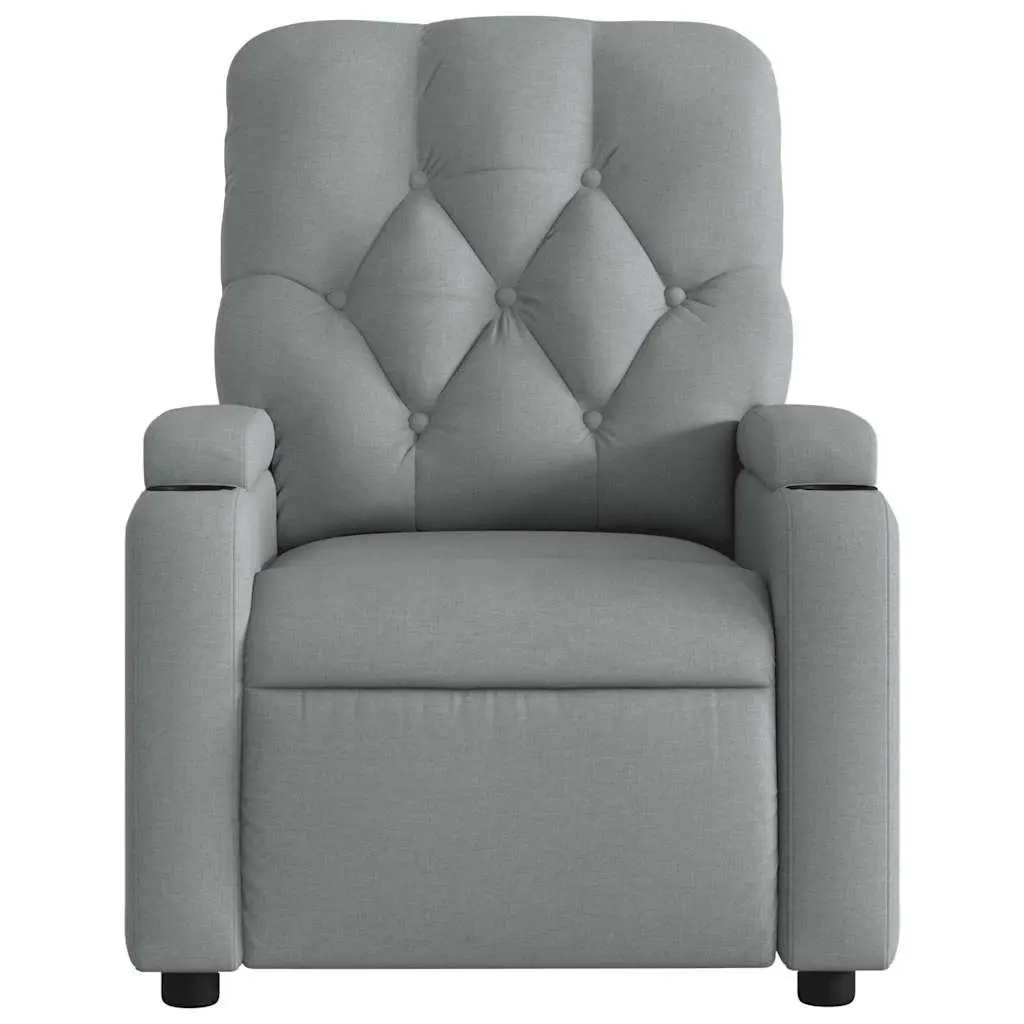 Grey Fabric Massage Recliner Chair with Footrest