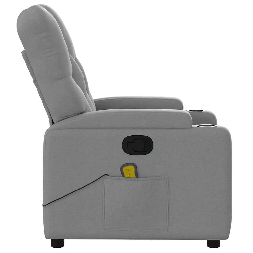 Grey Fabric Massage Recliner Chair with Footrest