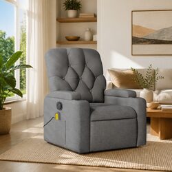 Grey Fabric Massage Recliner Chair with Vibration